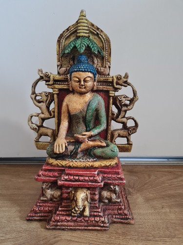 Alte buddha bronze gold bemalt - buddha,
