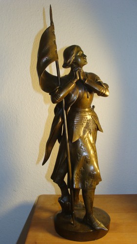 Alte bronze figur jeanne arc - bronze,