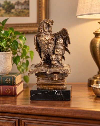 Bronze skulptur vier eulen auf - vier,
