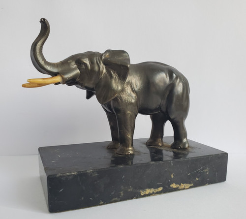 Alte metall elefant skulptur - metall,