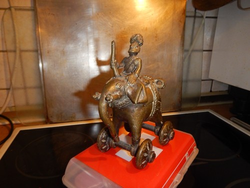 Bronze elefant mit reiter - elefant,