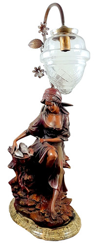 Bronze figur tischlampe - tischlampe,