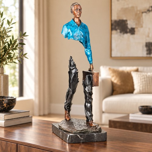 Bronze skulptur reisender mit - bronze,